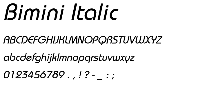 Bimini Italic font
